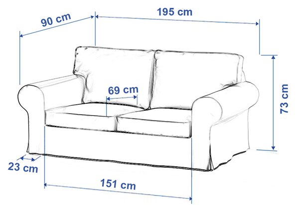 Potah na pohovku IKEA Ektorp 2-místná, rozkládací, STARÝ MODEL