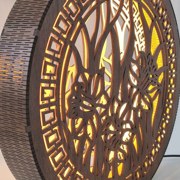 Stolní lampa ze dřeva Narcis | DAFFODIL: HDF - Ořech 20 cm 4793-115248 LED0614