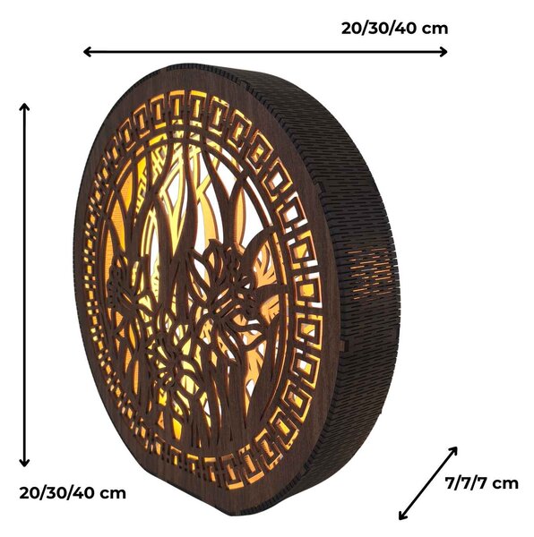 Stolní lampa ze dřeva Narcis | DAFFODIL: HDF - Ořech 20 cm 4793-115248 LED0614