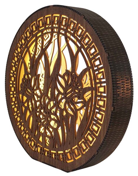 Stolní lampa ze dřeva Narcis | DAFFODIL: HDF - Ořech 20 cm 4793-115248 LED0614