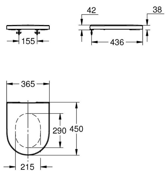 Grohe Euro Ceramic záchodové prkénko s pomalým sklápěním bílá 102501SH00