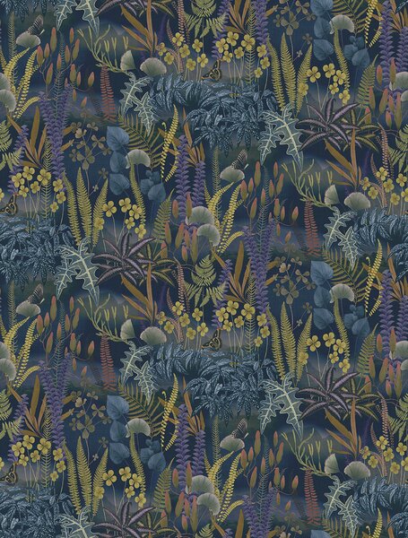 Vliesová obrazová tapeta na zeď, modrá, listy, FW4005-4, Feature Walls, Decoprint