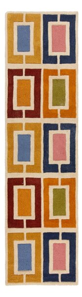 Ručně tkaný vlněný běhoun 60x230 cm Retro Blocks – Flair Rugs