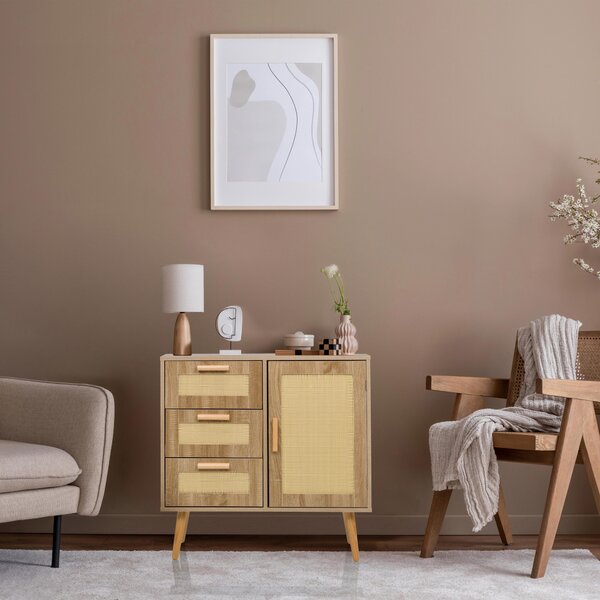 Hjh LIVING Příborník STRYN Komoda Skříňka s úchytem 78,0 x 80,0 x 32,5 cm