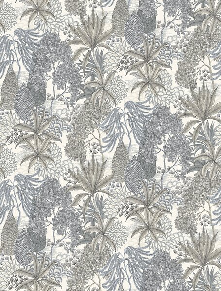Vliesová obrazová tapeta na zeď, šedá, listy, FW4003-2, Feature Walls, Decoprint