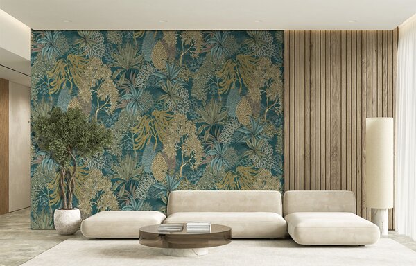 Vliesová obrazová tapeta na zeď, zelená, listy, FW4003-1, Feature Walls, Decoprint