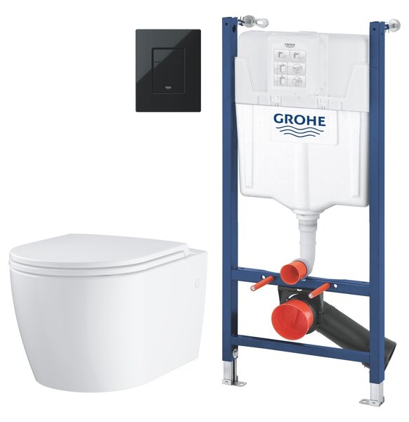 Sada WC mísa se sedátkem s pomalým sklápěním Grohe Start 103848SH00, podomítkový WC modul Grohe Solido 38971000, 38966KV0