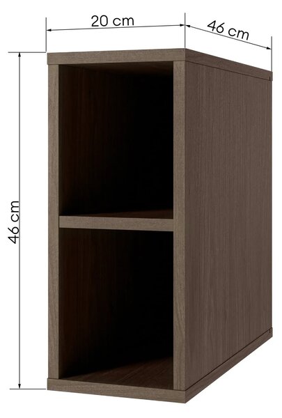 Hector Závěsný koupelnový regál Avila 20 cm ořech