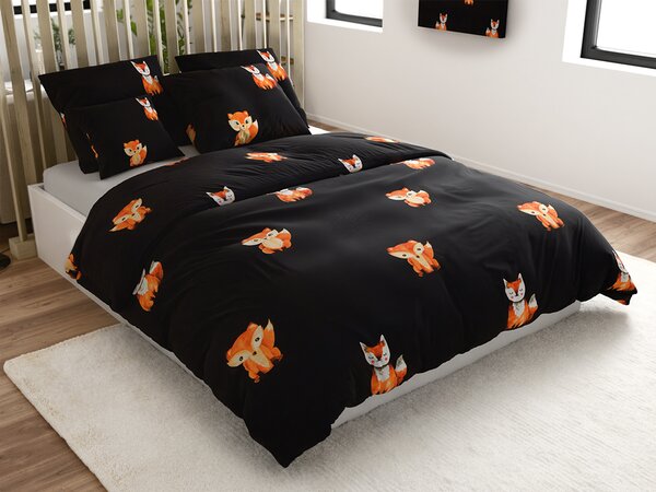 Povlečení z mikrovlákna FOXES černé Rozměr povlečení: 2 ks 70 x 80 cm | 160 x 200 cm