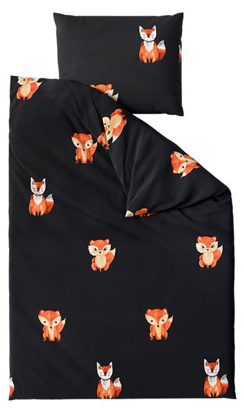 Povlečení z mikrovlákna FOXES černé Rozměr povlečení: 2 ks 70 x 80 cm | 160 x 200 cm