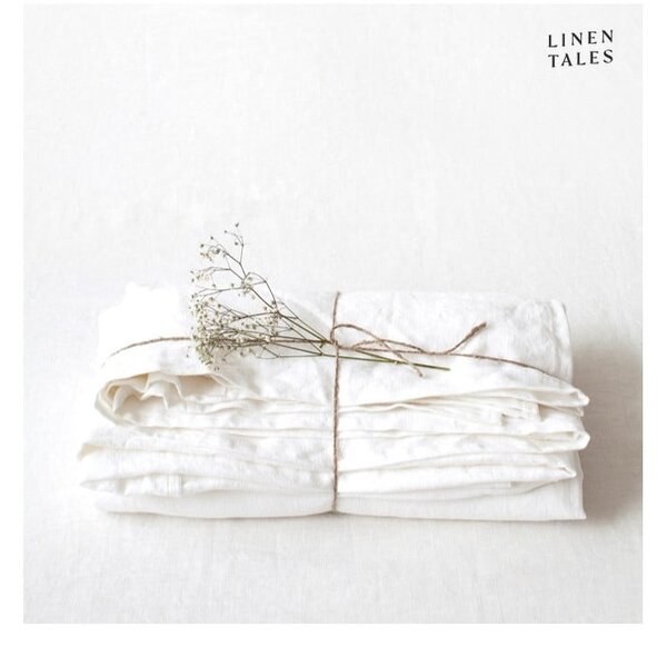 Bílé prostěradlo s příměsí lnu 230x270 cm – Linen Tales
