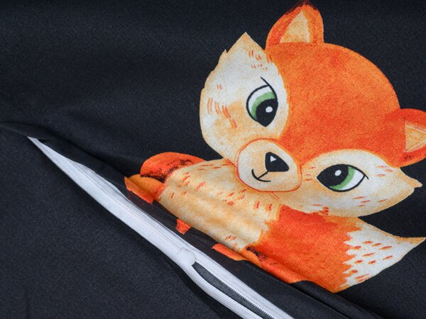 Povlečení z mikrovlákna FOXES černé Rozměr povlečení: 2 ks 70 x 80 cm | 160 x 200 cm