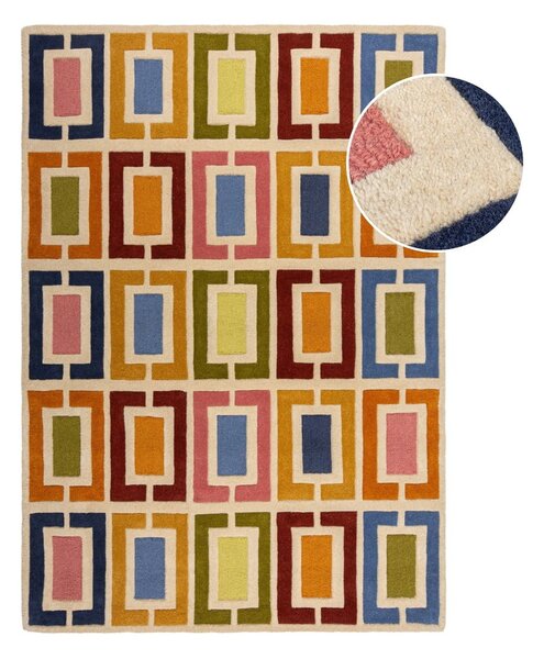 Ručně tkaný vlněný koberec 120x170 cm Retro Blocks – Flair Rugs