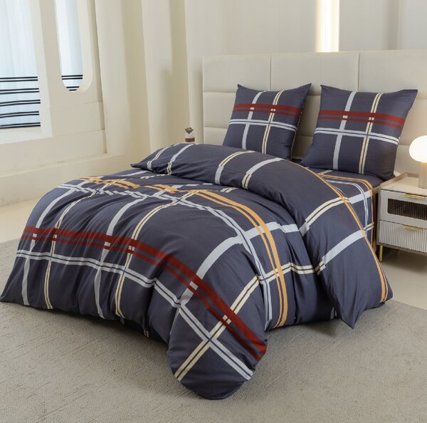 Povlečení z mikrovlákna TARTAN tmavě modré Rozměr povlečení: 2 ks 70 x 80 cm | 160 x 200 cm