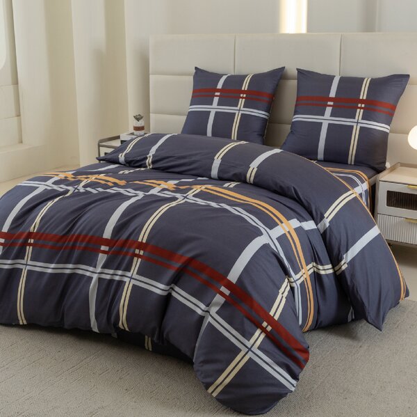Povlečení z mikrovlákna TARTAN tmavě modré Rozměr povlečení: 2 ks 70 x 80 cm | 160 x 200 cm