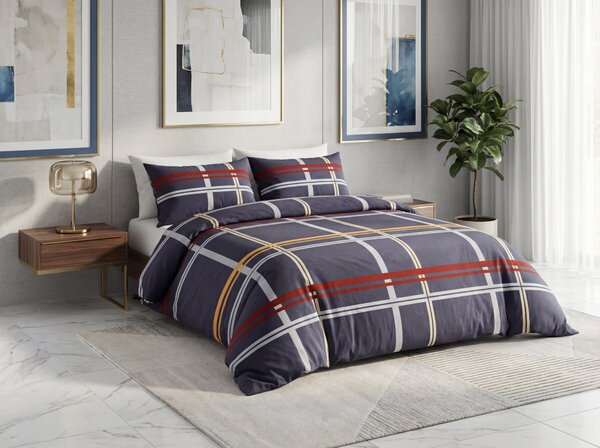 Povlečení z mikrovlákna TARTAN tmavě modré Rozměr povlečení: 2 ks 70 x 80 cm | 160 x 200 cm