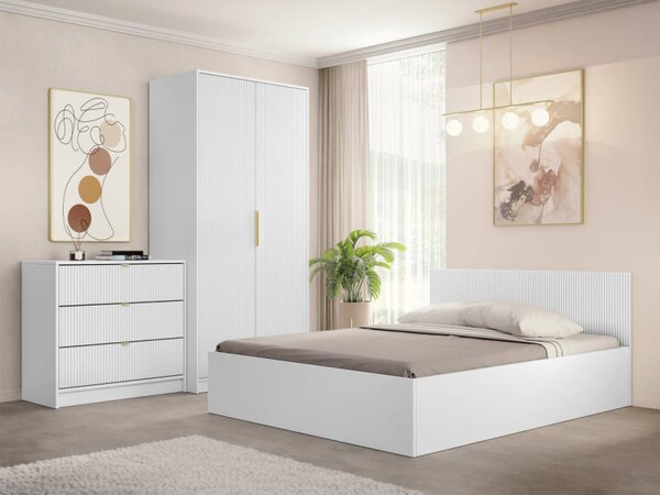 Sestava do ložnice Razimo III, Barva dřeva: Bílý velvet 5903211429033