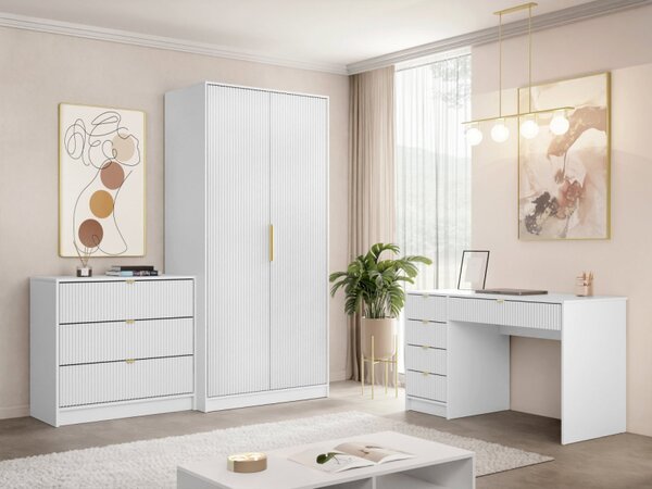 Sestava do ložnice Razimo IV, Barva dřeva: Bílý velvet 5903211429040