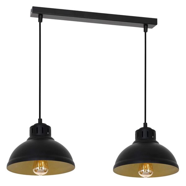 Lustr na lanku SVEN 2xE27/15W/230V černá/zlatá
