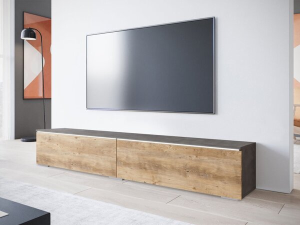TV stolek Dlone 180, Barva: matera / breslau kaštan, Osvětlení: osvětlení LED - bílé 5903211454578