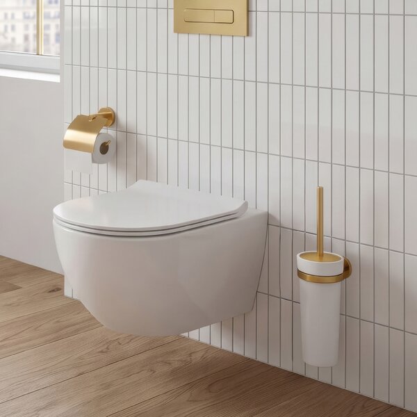 Nimco Toaletní WC kartáč, keramický UNIX zlatá kartáčovaná - UNZ 13094K-Z