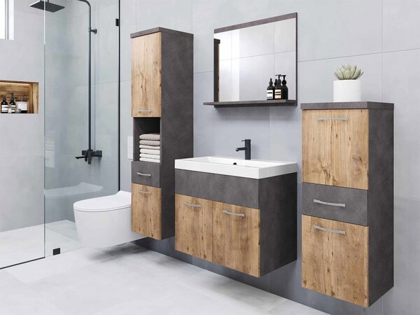 Koupelnový nábytek Lumia, Barva: matera / matera + breslau z kaštanů, Sifon k umyvadlu: ne, Baterie: bez baterie 5903211455070