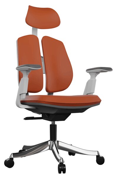 Ergonomická kancelářská židle Liftor Active, oranžová (pravá kůže)