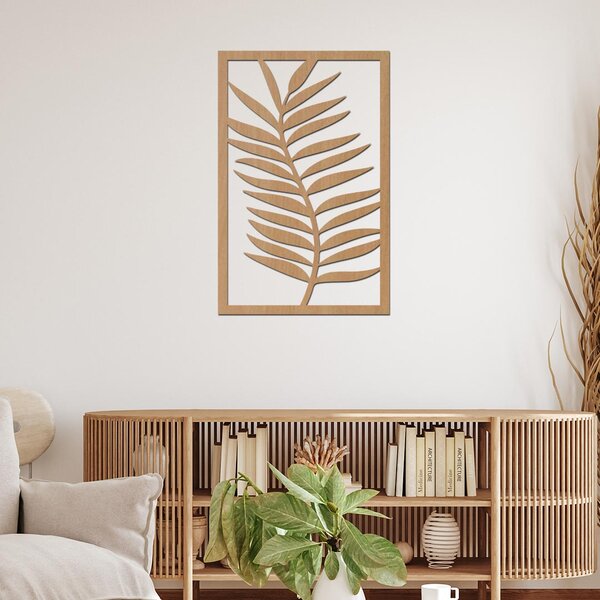 Dřevěná dekorace na zeď LIST | Rozměry (cm): 26x40 | Zvolte barvu dekoru: Černá