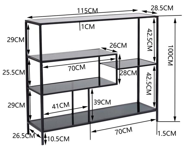 Kare designové knihovny Loft (115 x 100 cm)