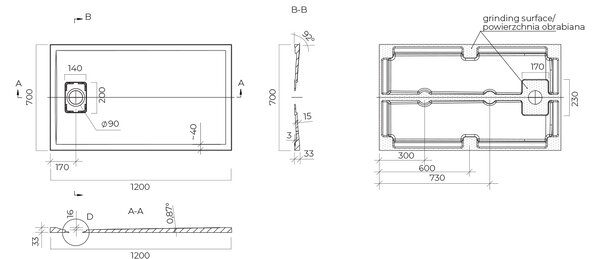 Oltens Bergytan obdélníková sprchová vanička 120x70 cm bílá 15102000