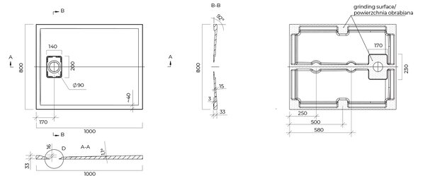Oltens Bergytan obdélníková sprchová vanička 100x80 cm bílá 15100000