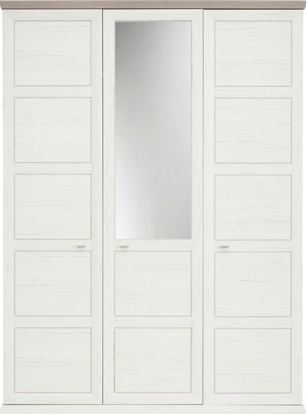 ŠATNÍ SKŘÍŇ SE ZRCADLEM, šedá, bílá, 154/209/60 cm Hom`in - Šatní skříně