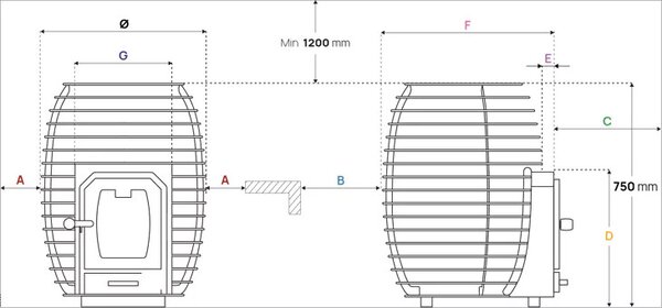 HUUM saunová kamna na dřevo HIVE Wood 13kW a 17kW, Steel 13kW