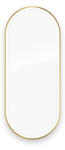 Oltens Nordlis zrcadlo 50x120 cm oválný s osvětlením s vyhřívací podložkou zlatá 64104800