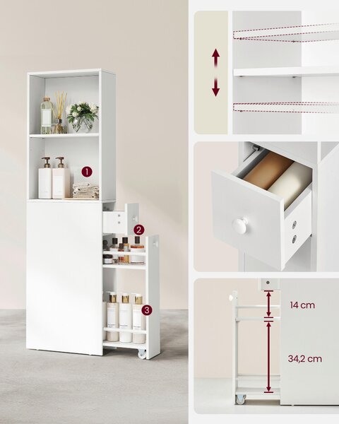 MIDI SKŘÍŇKA, bílá, 40/134.4/18 cm MID.YOU - Koupelnové série, Online Only