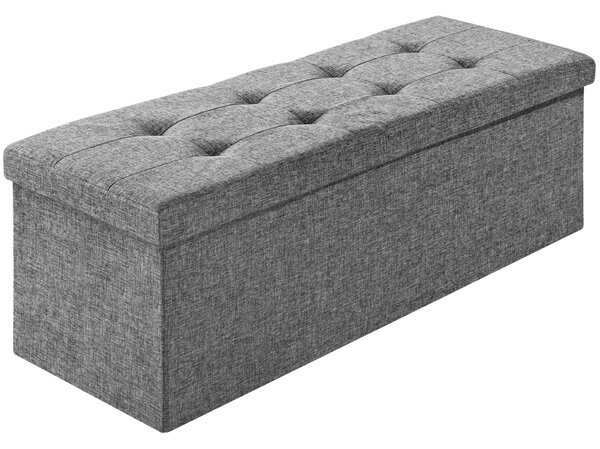 Tectake Skládací polyesterová sedačka s úložným prostorem 110x38x38cm - světle šedá