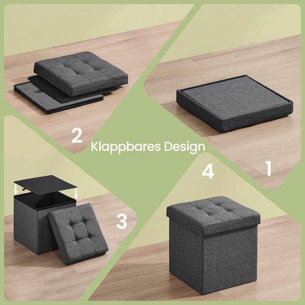 SEDACÍ BOX, textil, kompozitní dřevo, 38/38/38 cm - Taburety, Online Only