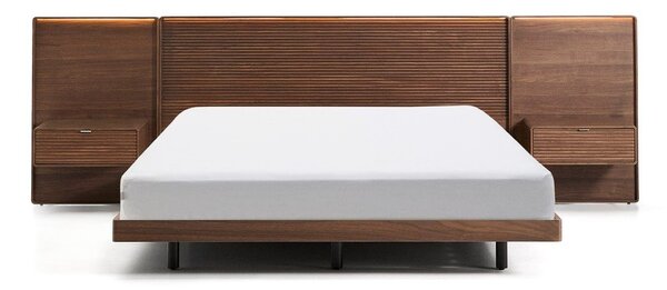Hnědá dvoulůžková postel z březového dřeva s roštem 180x200 cm Norlen – Kave Home