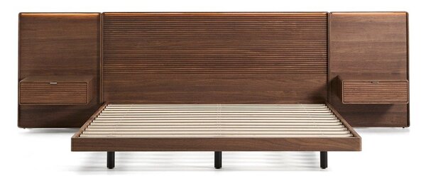 Hnědá dvoulůžková postel z březového dřeva s roštem 180x200 cm Norlen – Kave Home