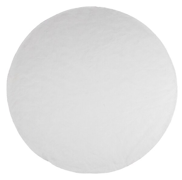 Bílý plyšový kudrnatý kulatý koberec Curly Teddy White Off - Ø 120cm - Mars & More