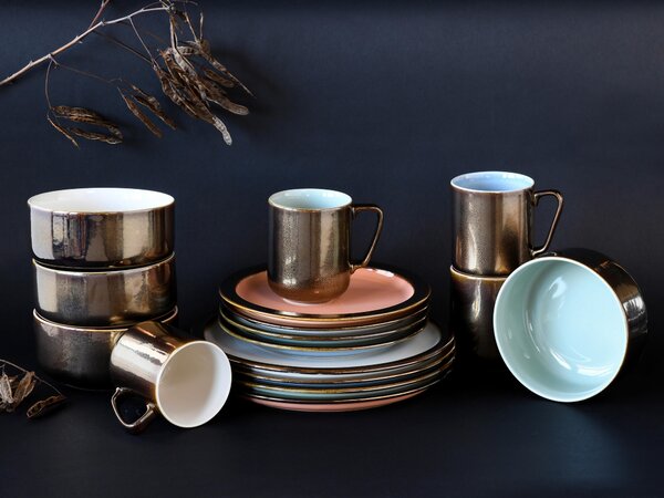 KOMBINOVANÁ SOUPRAVA, 16dílné, kamenina Creatable - Online Only nádobí, Online Only