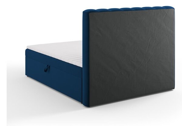 Tmavě modrá boxspring postel s úložným prostorem 160x200 cm Gina – Milo Casa