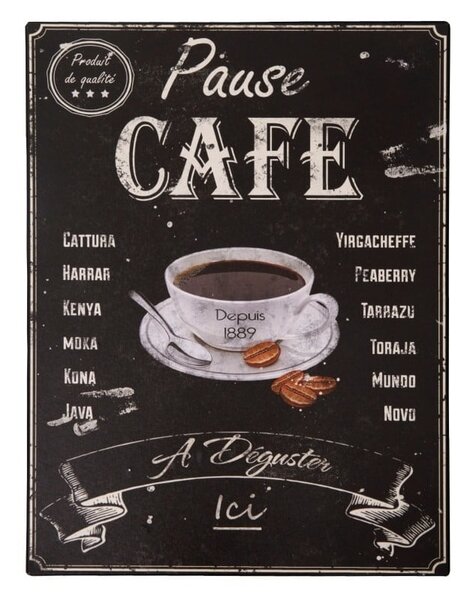 Kovová cedule 25x33 cm Pause Café – Antic Line