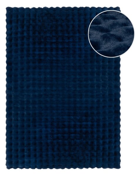Tmavě modrá syntetická kožešina 80x150 cm Waffle Faux Fur – Flair Rugs