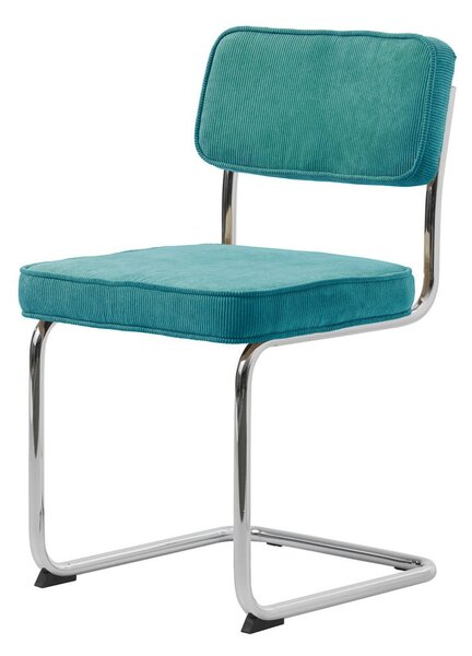 Tyrkysová manšestrová jídelní židle Rupert – Unique Furniture
