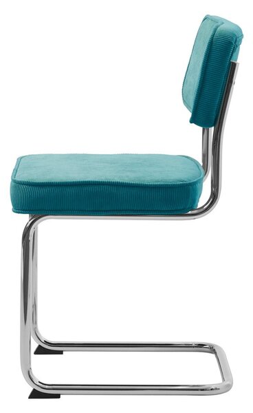 Tyrkysová manšestrová jídelní židle Rupert – Unique Furniture