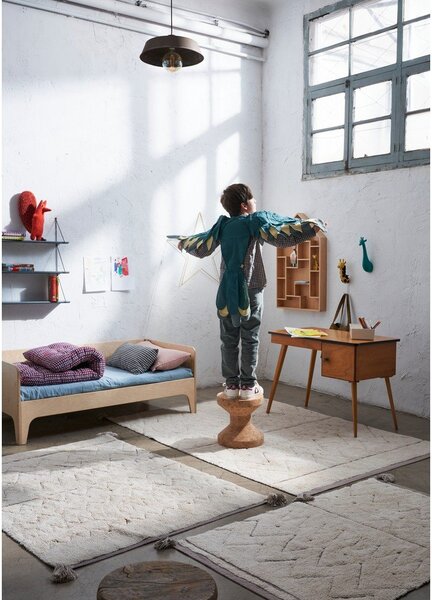 Krémový pratelný ručně tkaný bavlněný koberec 90x130 cm Azteca – Lorena Canals