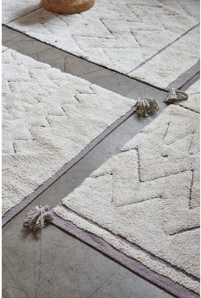 Krémový pratelný ručně tkaný bavlněný koberec 90x130 cm Azteca – Lorena Canals