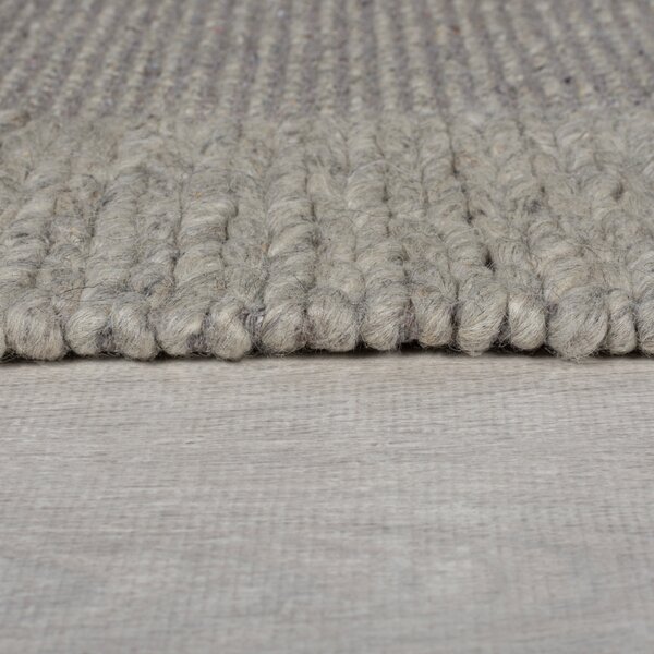 Flair Rugs, Kusový koberec Rue Plait Grey, 120x170, šedá, ložnice