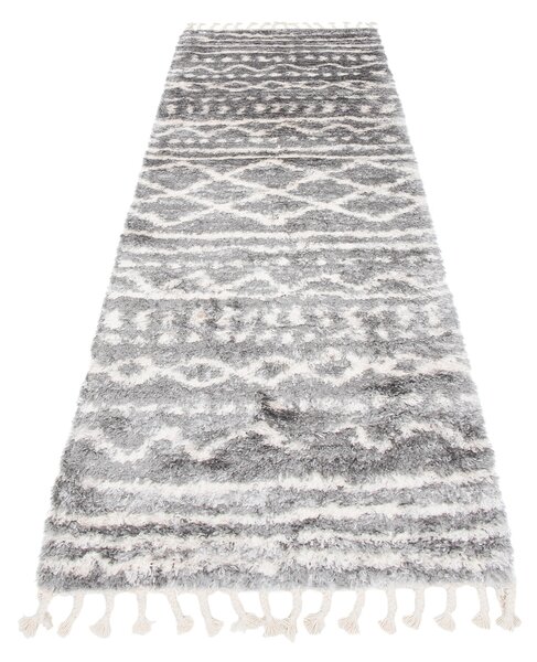 Makro Abra Kusový Běhoun Shaggy AZTEC FN28A Tmavě Šedý Rozměr: 80x200 cm